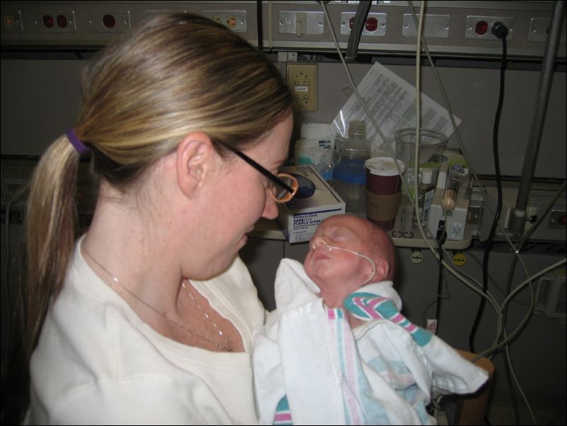 Moira holding Owen